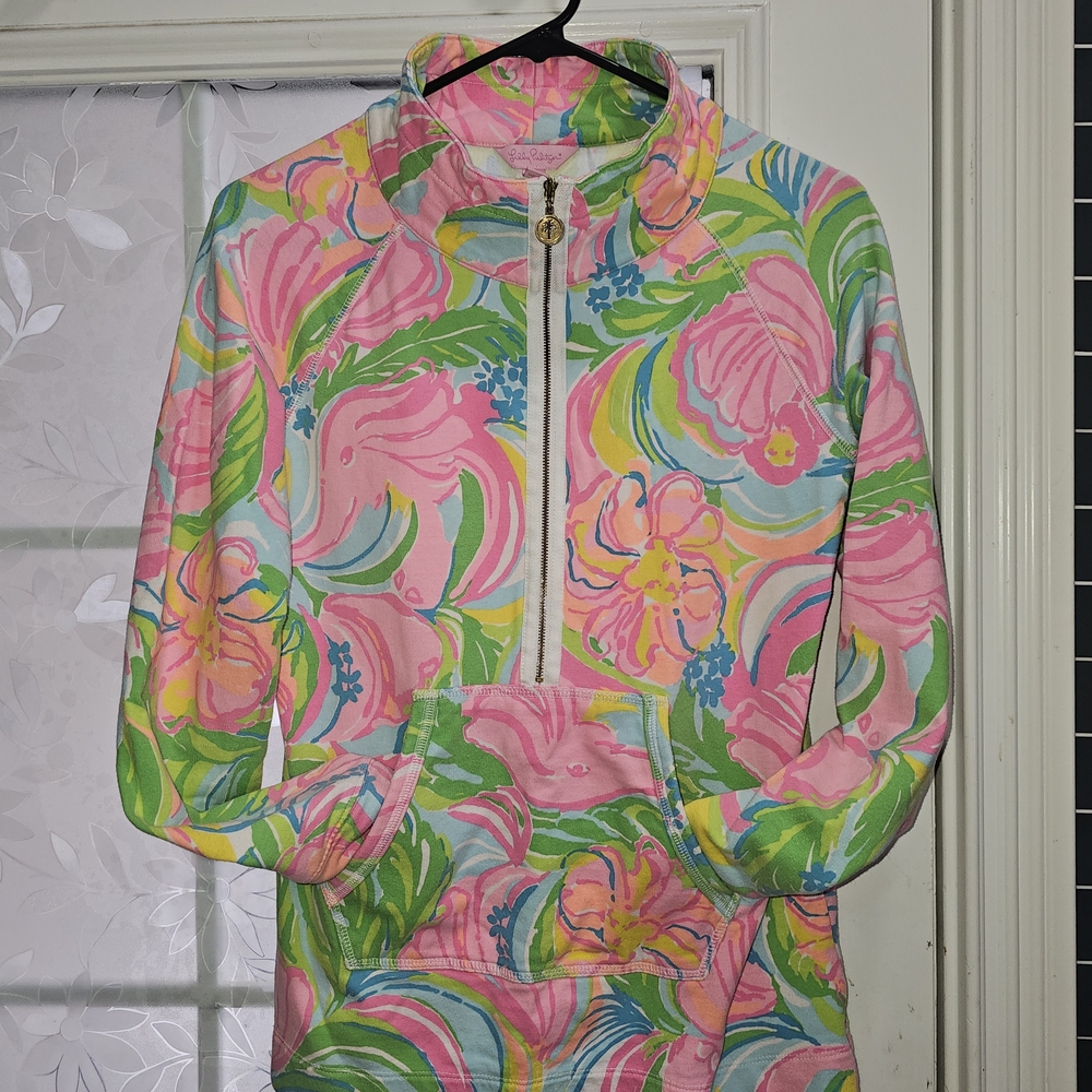 Lilly Pulitzer Pink and Green Floral Top